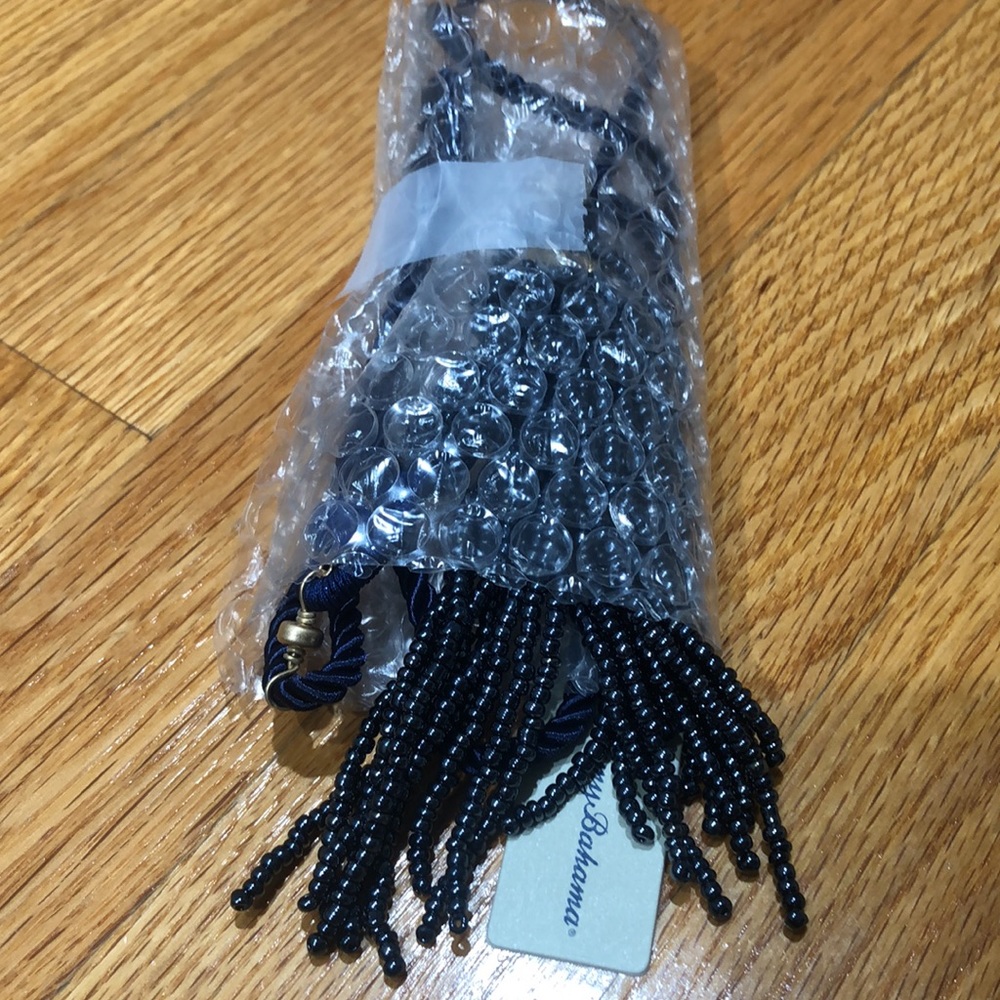 Tommy BAHAMA Island Navy Tassel Necklace 💎 🎥 - Picture 5 of 13